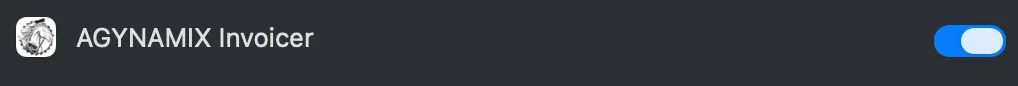 Platzhalter: Den AGYNAMIX Invoicer Eintrag aus- und wieder einschalten